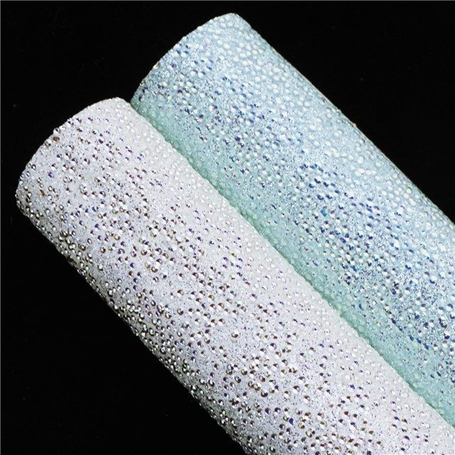 synthetic leather glitter half circle sequins faux leather