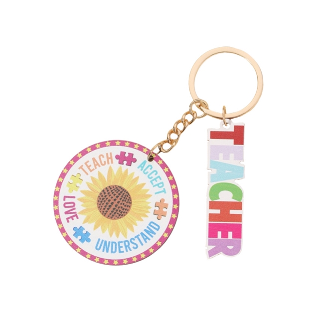 back to school wooden tassel keychain pendant