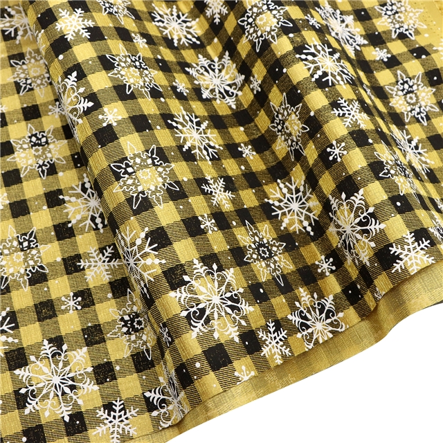 christmas snowflake plaid offset printing bamboo fiber fabric