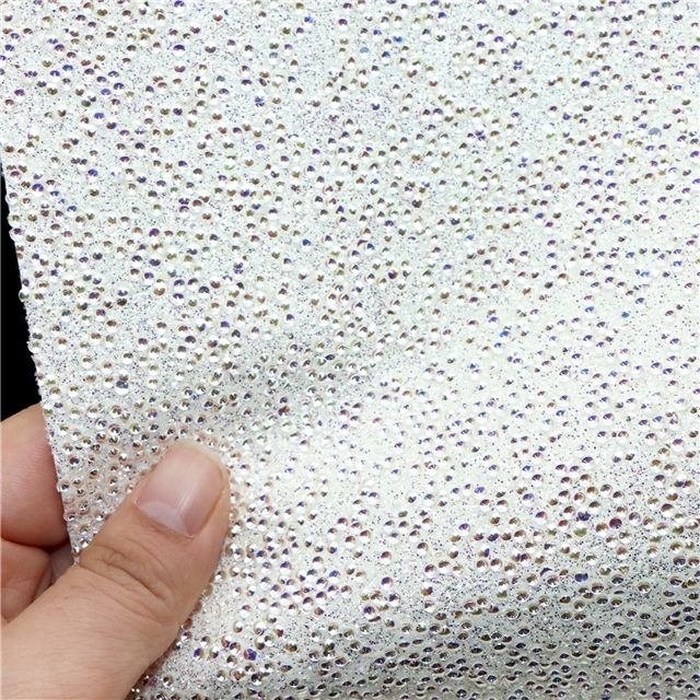 synthetic leather glitter half circle sequins faux leather