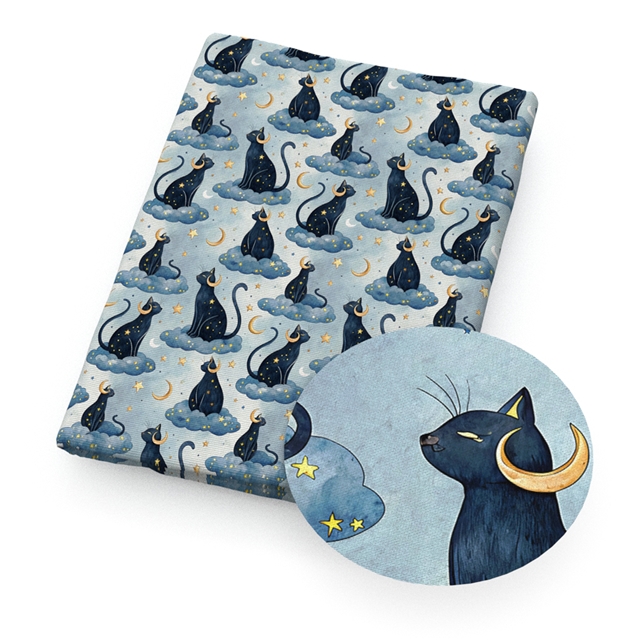 polyester cotton cat series polyester cotton fabric set (10 pcs/set) polyester cotton fabric,50*45cm(19.7*17.7