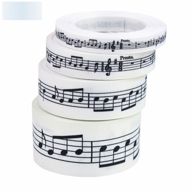 grosgrain musical note printed grosgrain ribbon