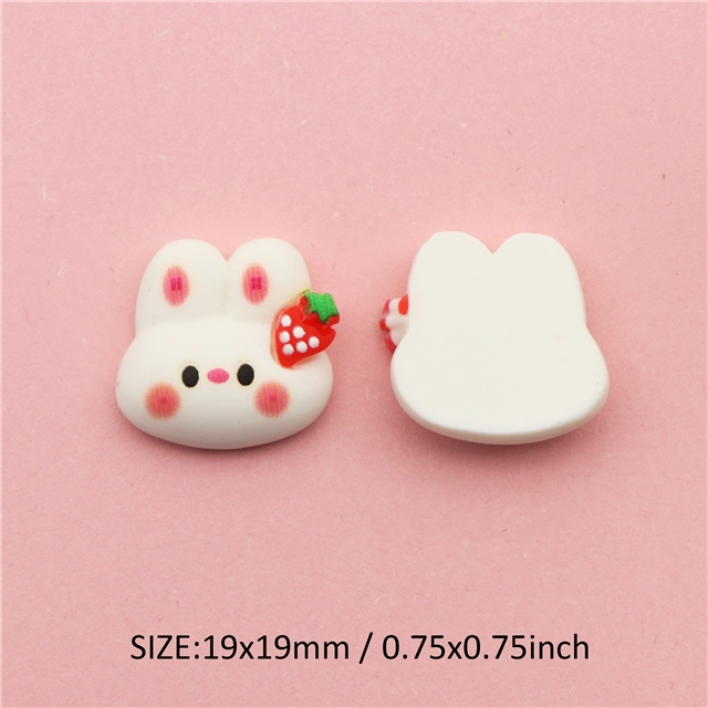 about: resin strawberry rabbit 3D resin accessories