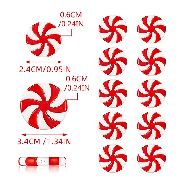 plastic double color christmas candy decorated with plastic beads (with hole)