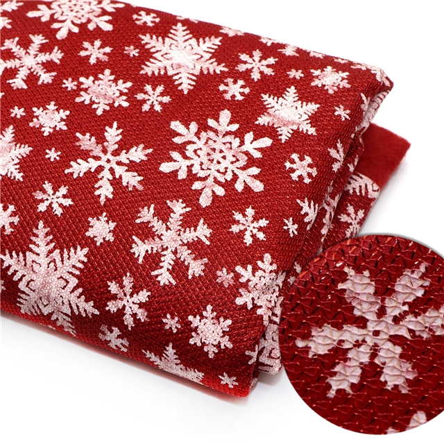 bright silk christmas snowflake ink printing plush bottom fabric