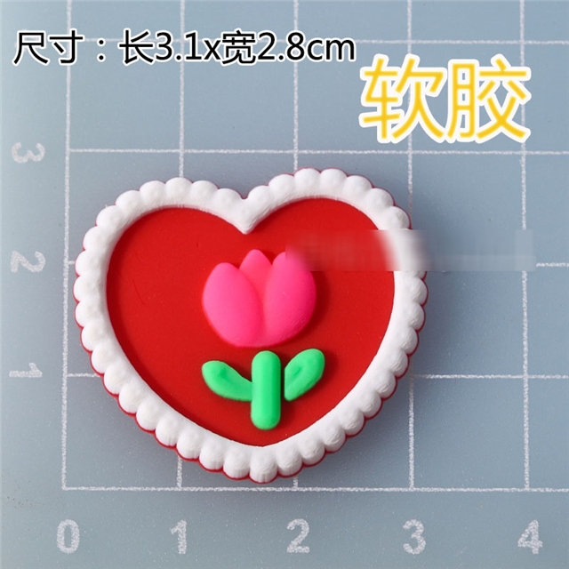 pvc heart tulip pvc soft rubber accessories