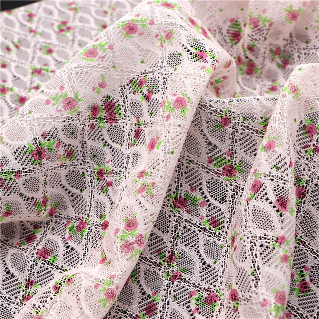 flower print rhombus lace fabric
