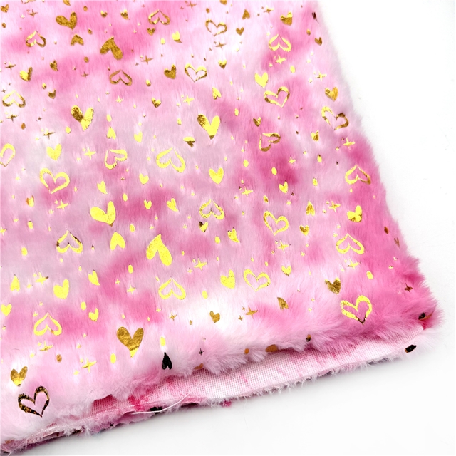 100% polyester tie dye laser hot stamping heart velvet fabric