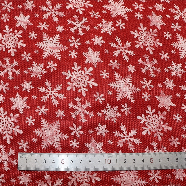 bright silk christmas snowflake ink printing plush bottom fabric