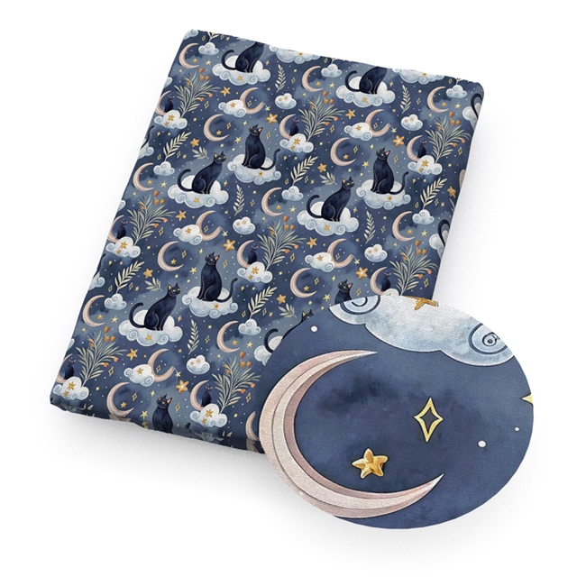 polyester cotton cat series polyester cotton fabric set (10 pcs/set) polyester cotton fabric,50*45cm(19.7*17.7