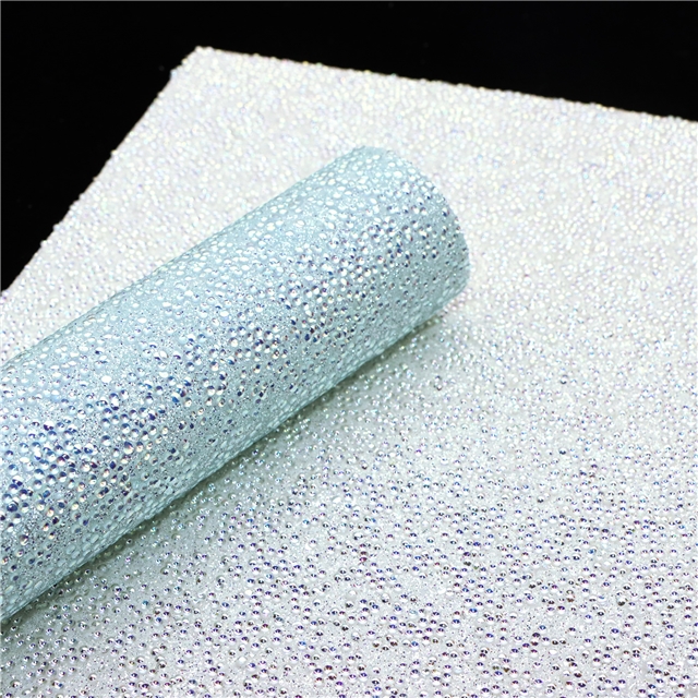 synthetic leather glitter half circle sequins faux leather