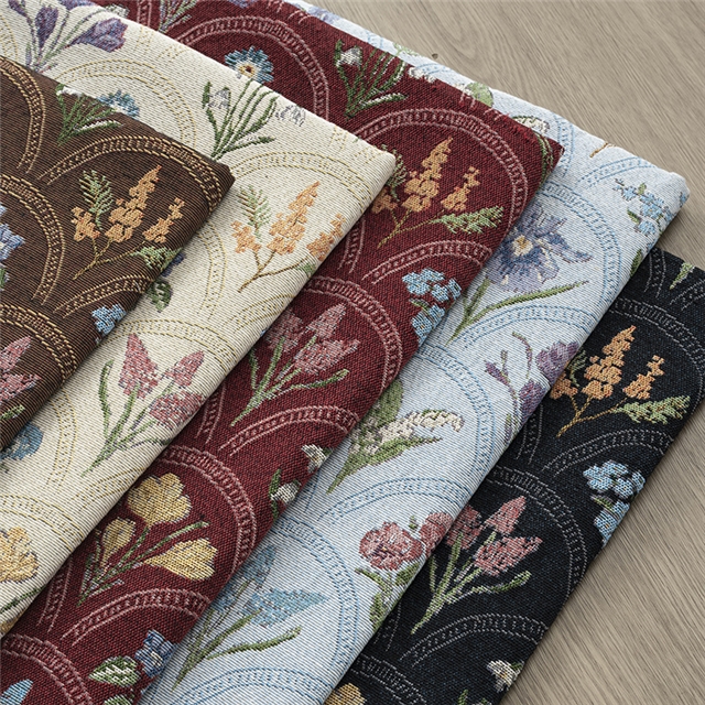 arched printed polyester cotton yarn dyed jacquard fabric