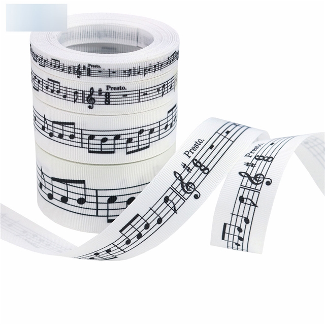 grosgrain musical note printed grosgrain ribbon