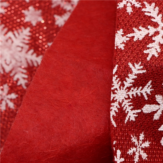 bright silk christmas snowflake ink printing plush bottom fabric