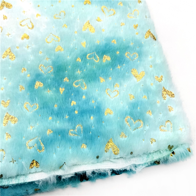 100% polyester tie dye laser hot stamping heart velvet fabric