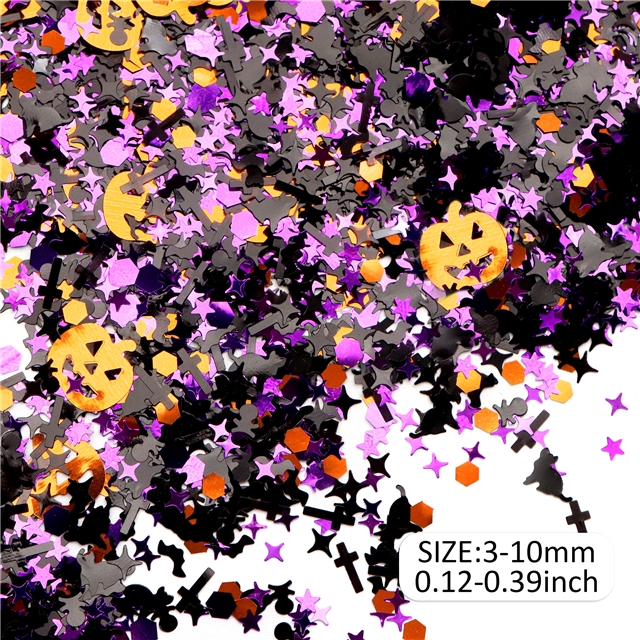 mixed halloween pumpkin cross nail glitter skull cat packaging filler (5g/pack) mixed halloween pumpkin cross nail glitter skull cat packaging filler (5g/pack)