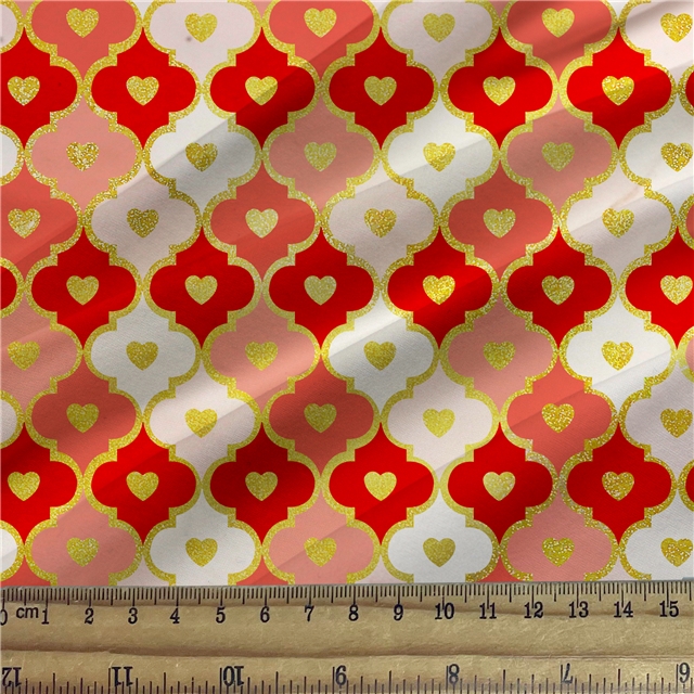 self printed gold foil faux leather fabric