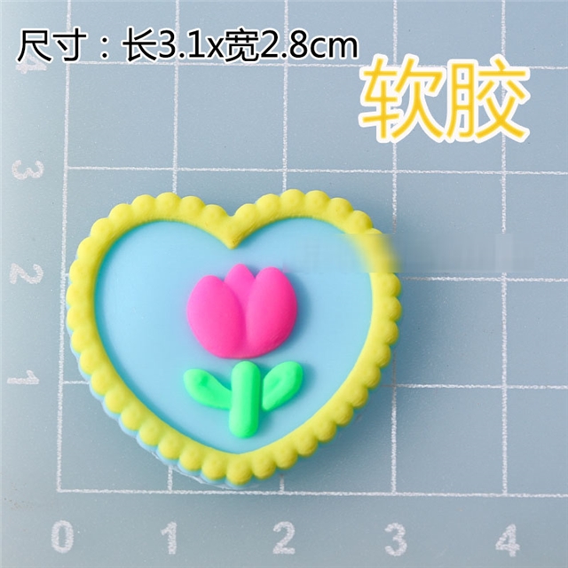 pvc heart tulip pvc soft rubber accessories