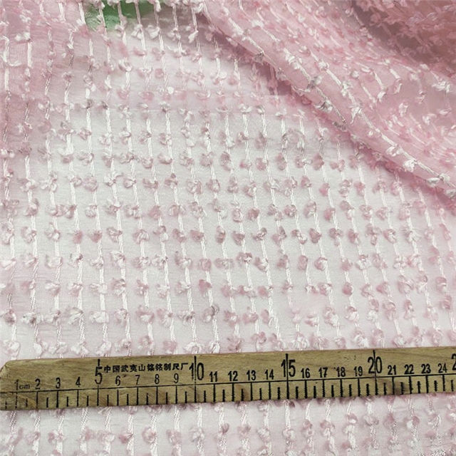 3d tassel trimmed organza fabric