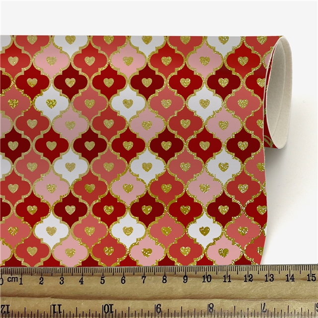 self printed gold foil faux leather fabric