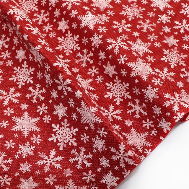 bright silk christmas snowflake ink printing plush bottom fabric