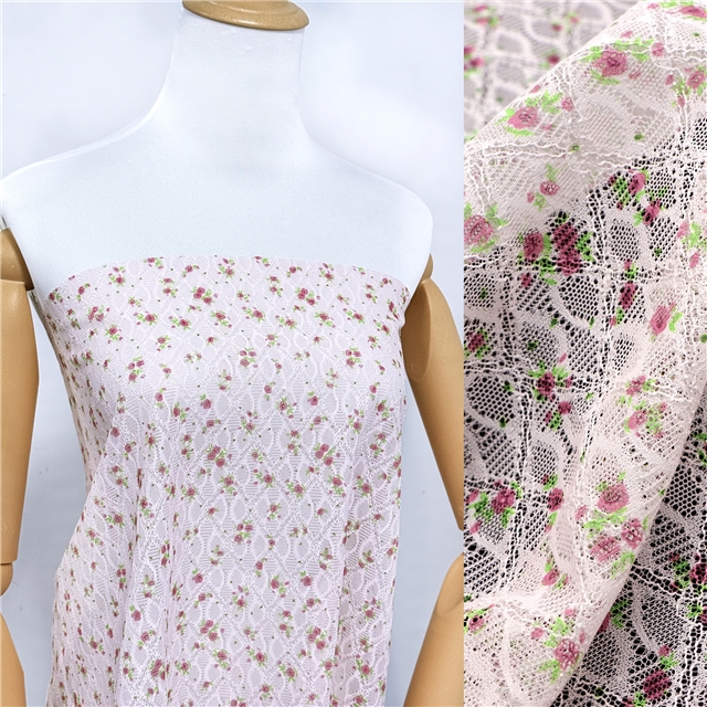 flower print rhombus lace fabric