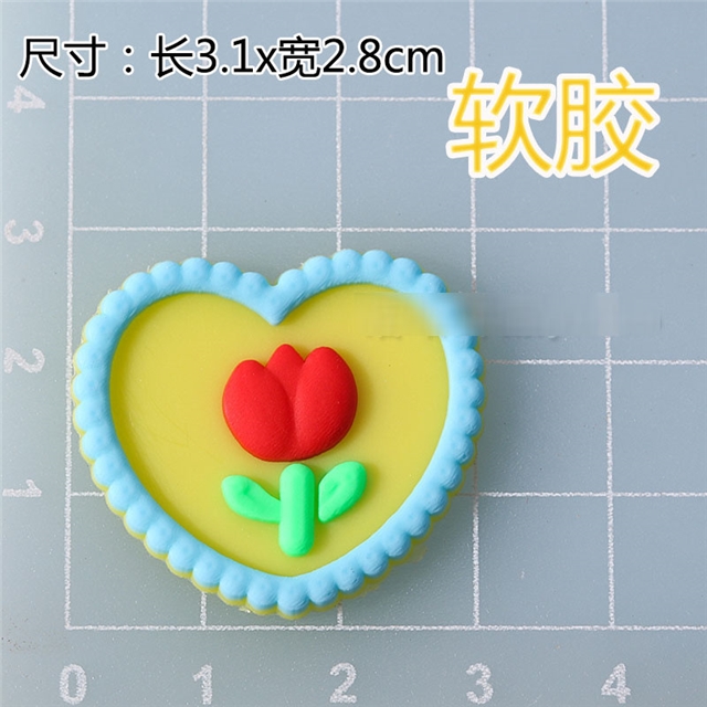 pvc heart tulip pvc soft rubber accessories