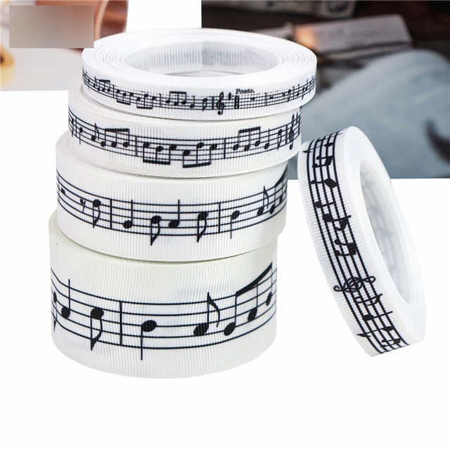 grosgrain musical note printed grosgrain ribbon