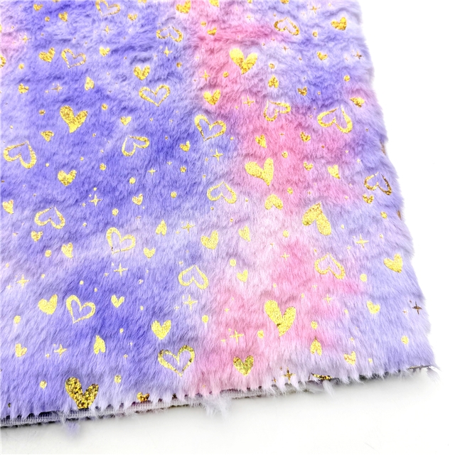 100% polyester tie dye laser hot stamping heart velvet fabric