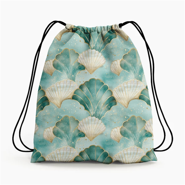 polyester cotton dyeing fish scale patterned shells green series polyester cotton fabric set (12 pcs/set)