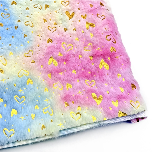 100% polyester tie dye laser hot stamping heart velvet fabric