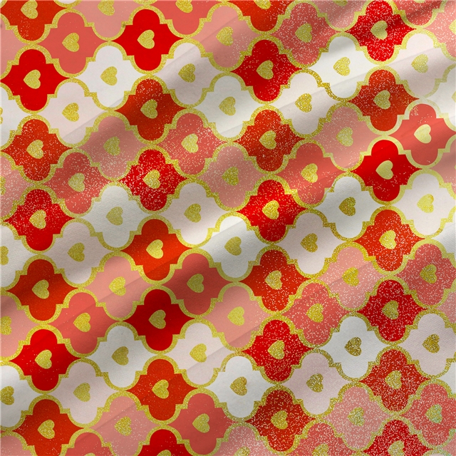 self printed gold foil faux leather fabric