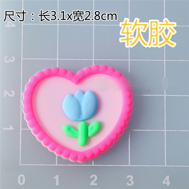 pvc heart tulip pvc soft rubber accessories