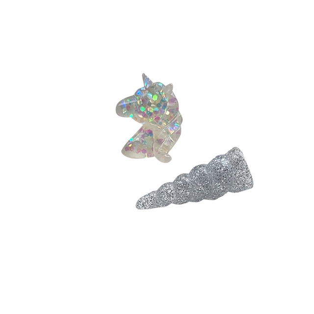 resin transparent glitter unicorn 3D resin accessories