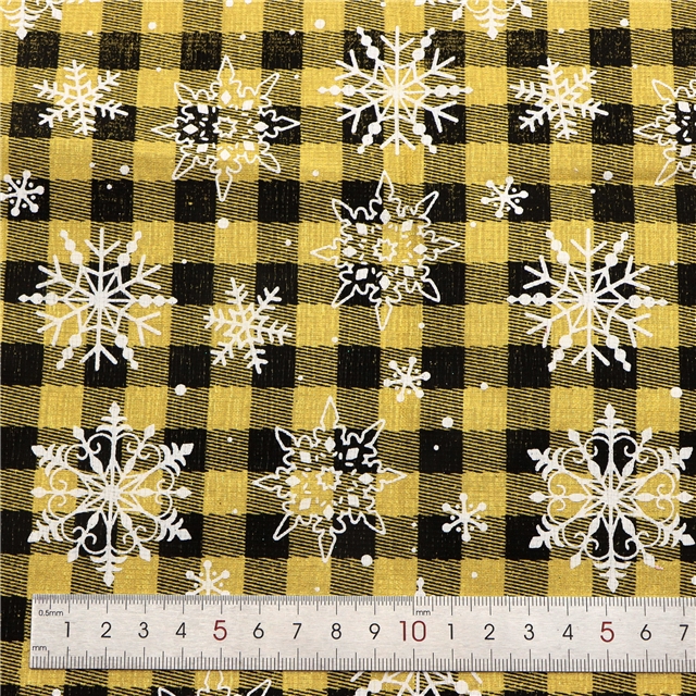 christmas snowflake plaid offset printing bamboo fiber fabric