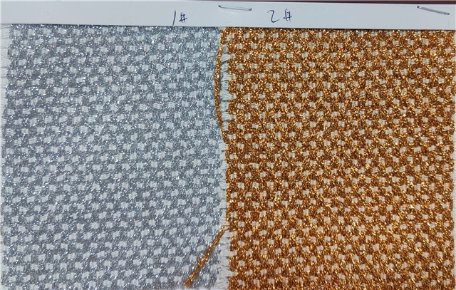 cotton thread woven gold and silver silk jacquard fabric