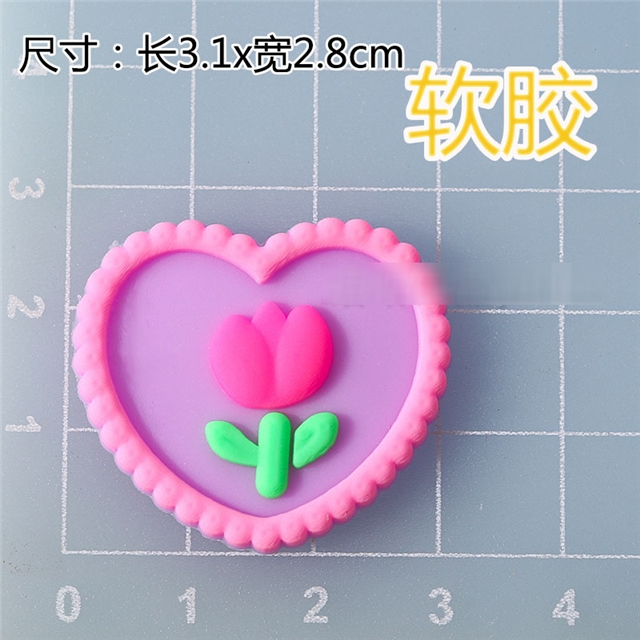 pvc heart tulip pvc soft rubber accessories