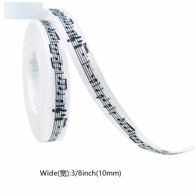 grosgrain musical note printed grosgrain ribbon
