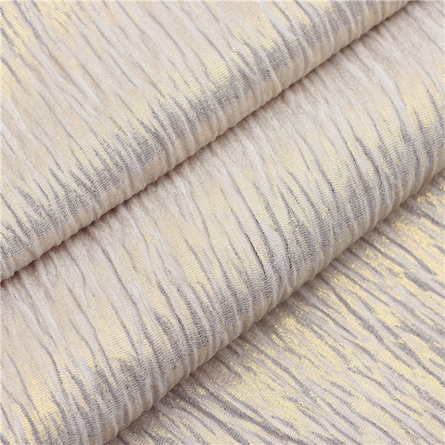 full page embossed gold pleated polyester fabric