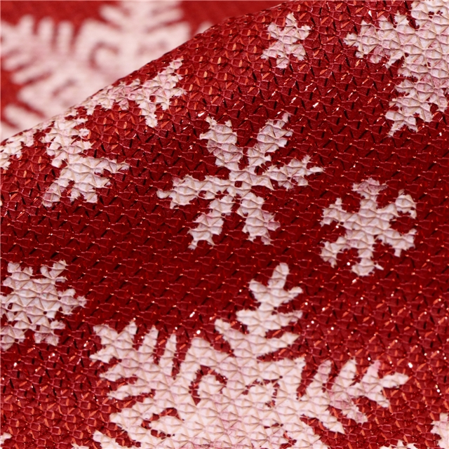 bright silk christmas snowflake ink printing plush bottom fabric