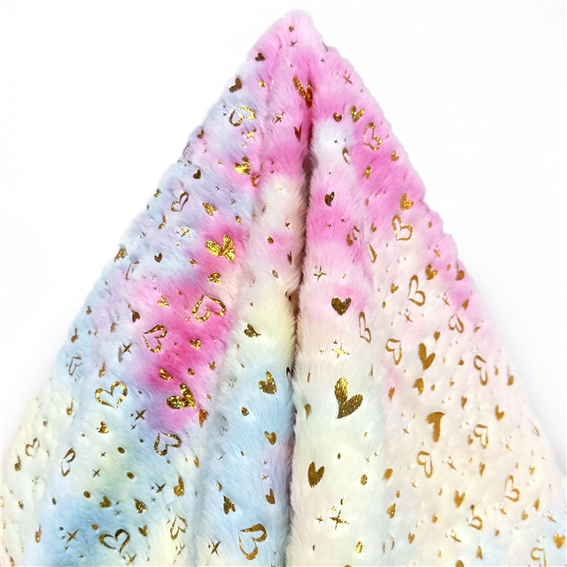 100% polyester tie dye laser hot stamping heart velvet fabric