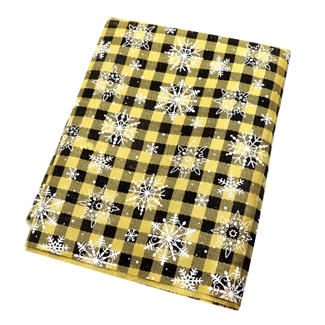 christmas snowflake plaid offset printing bamboo fiber fabric