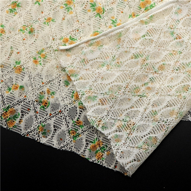 flower print rhombus lace fabric