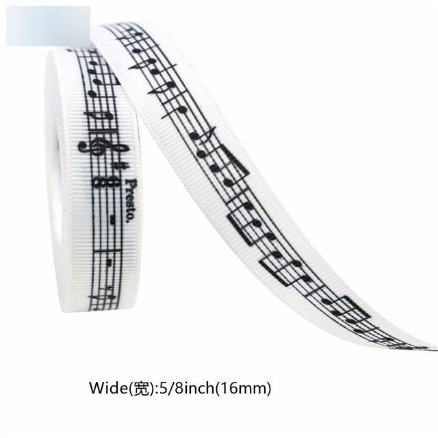 grosgrain musical note printed grosgrain ribbon