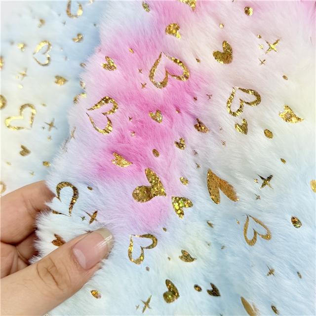 100% polyester tie dye laser hot stamping heart velvet fabric