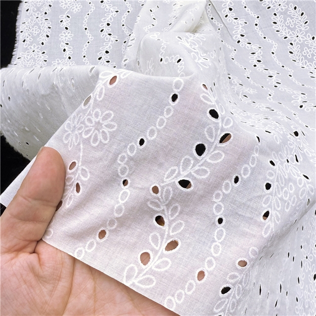 offset printed flower hollow fabric