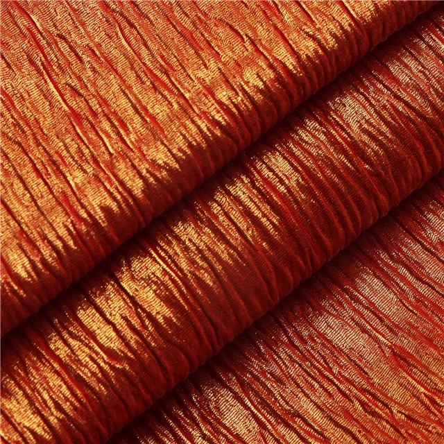 full page embossed gold pleated polyester fabric