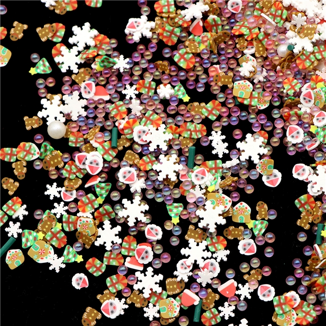 colorful bubble beads christmas soft ceramic nail packaging filler