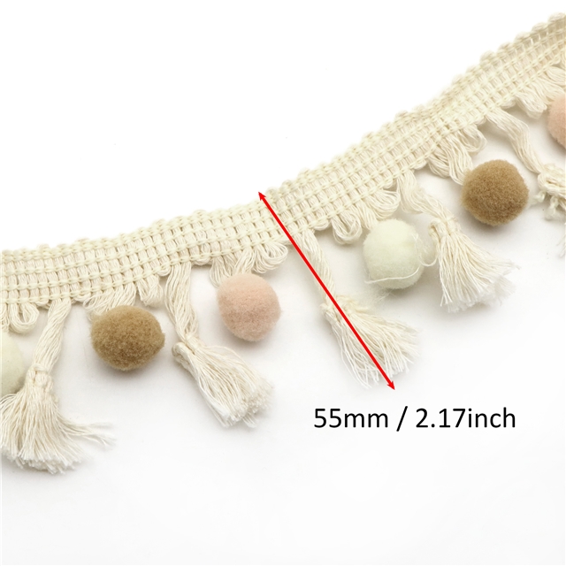 polyester colored ball lace
