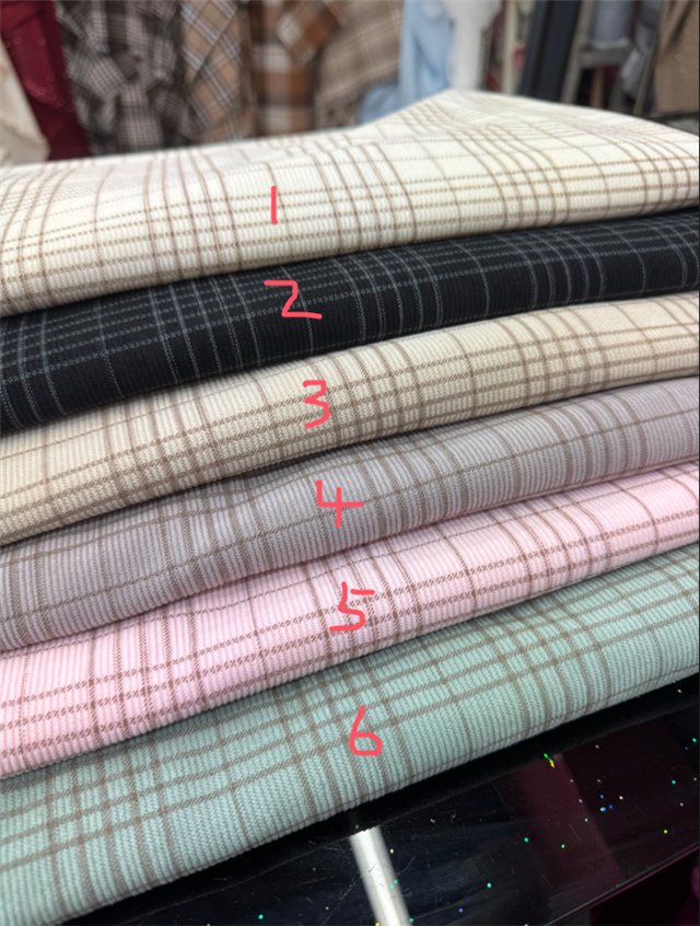 16 plaid printing corduroy fabric